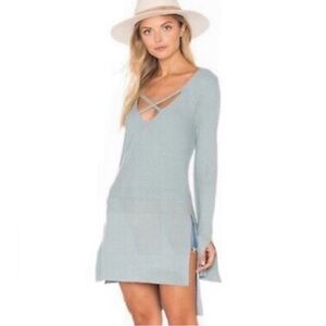 Free People Waterfall Criss Cross Bell Sleeve Tunic Top. Size XS